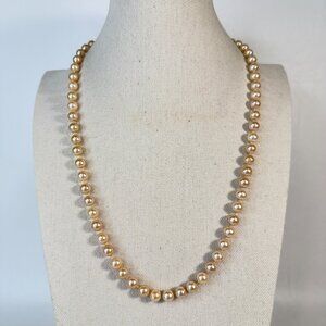 Monet Imitation Pearl Necklace Signed Knotted Classic Old Money Coquette
